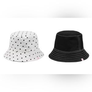 Kate Spade reversible bucket hat, Alternate, color, French Cream dot / black